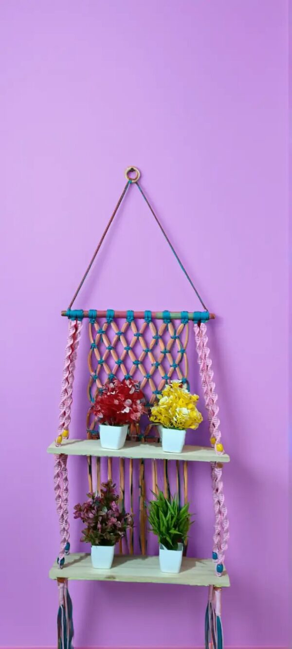 Boho Macrame Double Shelf