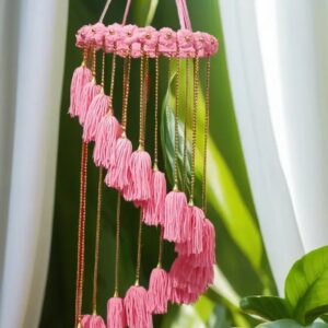 Pink Spiral Tassel Jhummar